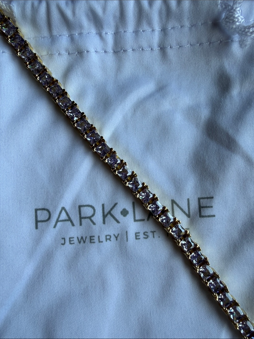 Park Lane Gold and Lavender Cubic Zirconia Tennis Bracelet